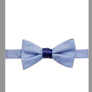Calvin Klein Textured Pre-Tied Bow Tie - Blue /Gray